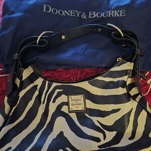 Dooney & Bourke Zebra Shoulder Bag - Black and Cream
